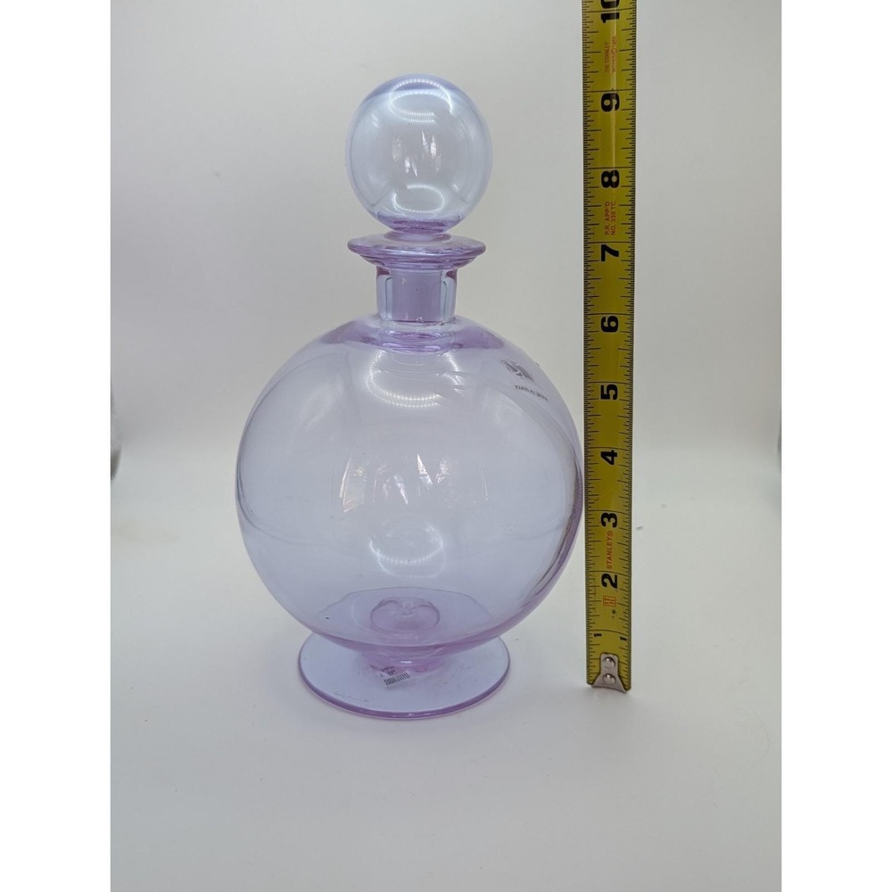Carlo Moretti Murano Glass Decanter Purple Orb Stopper Made in Italy Vintage - Picture 16 of 16